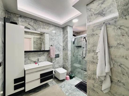 In İzmir Seferihisar Payamlı Viertel 400m zum Meer, mit Garten, 3+1, Villa zu verkaufen