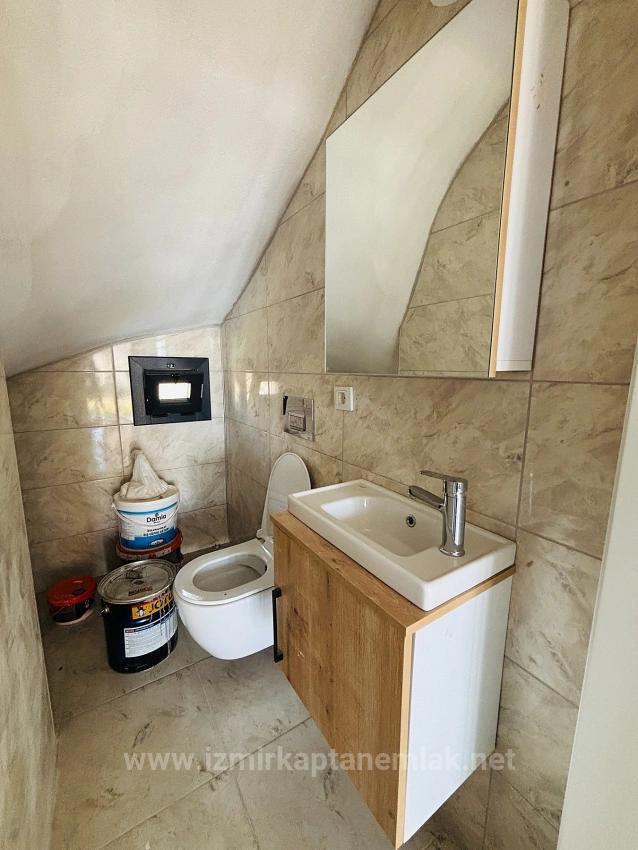 Sea View, Natural Gas Heated, 3+1 Semi-Detached Summer Villa In Akarca, Seferihisar, Izmir