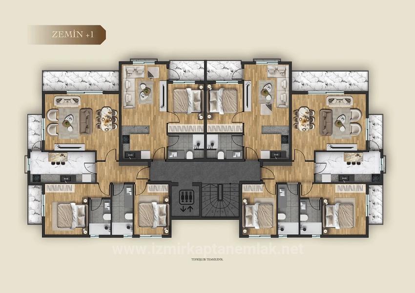  Izmir Seferihisar Çolak İbrahim Bey Mahallesi’nde 1+1 / 2+1 Temelden Daire Fırsatı